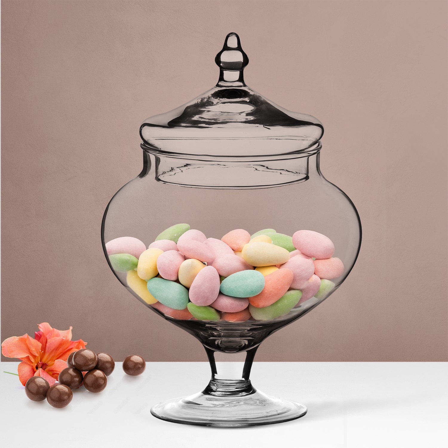 GUSTO CASA - Potiche in Vetro con Coperchio Patisserie h27 diametro 18,7 cm